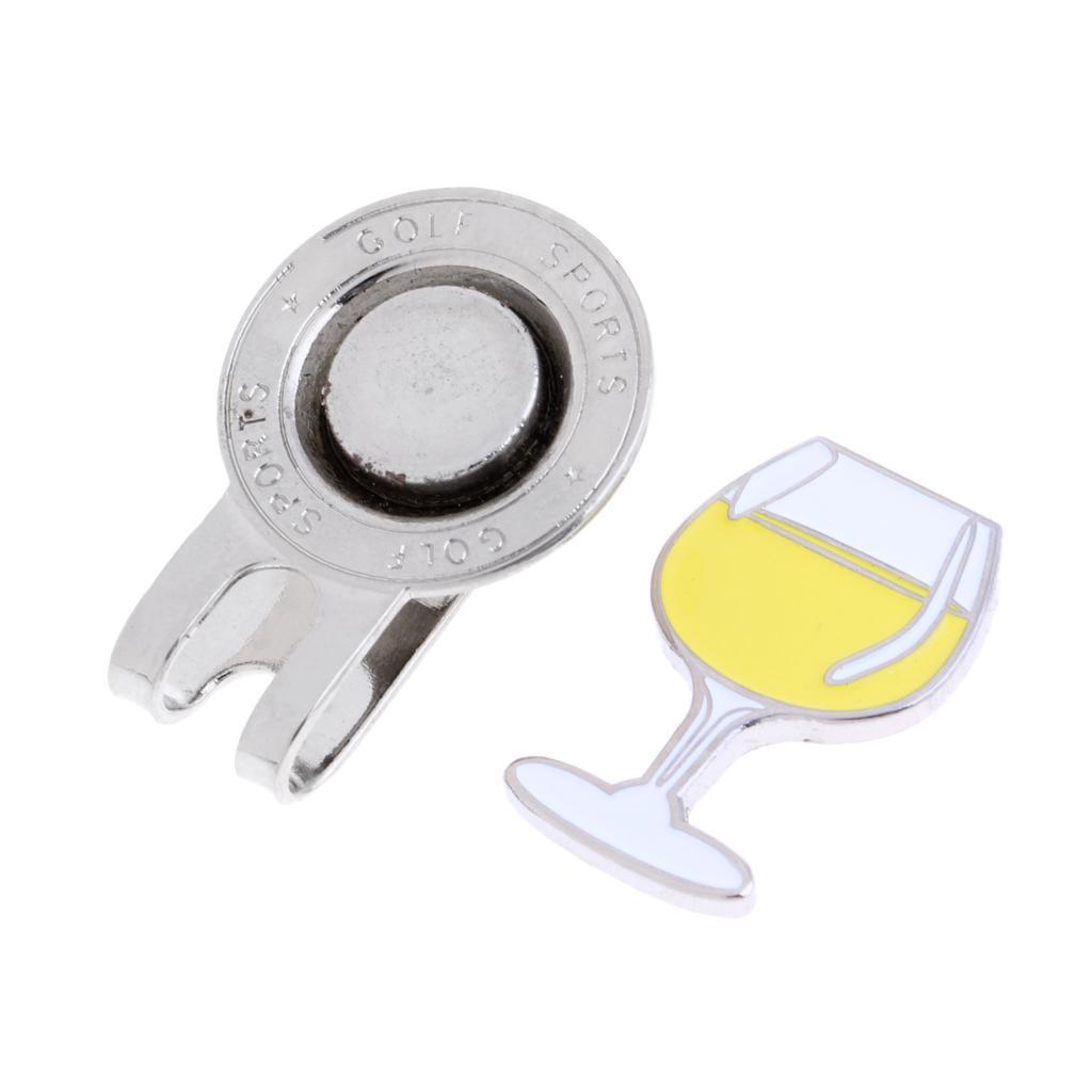 2pcs Magnetic Cap Clip with Detachable Golf Ball Marker Fits Golf Visor Gift