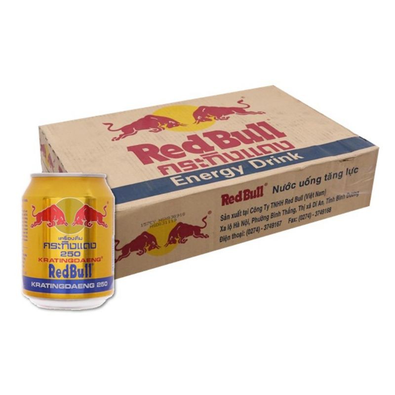 Thùng 24 Lon Nước Tăng Lực Red Bull (250ml x24 Lon)