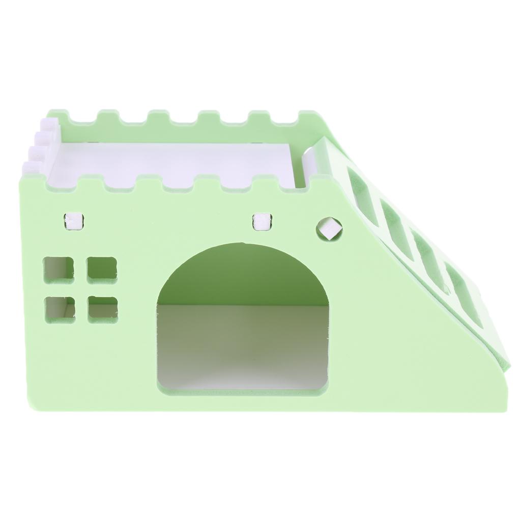 Hamster Hideout House Wood Living Hut Exercise Funny Nest Toy for Rat pink