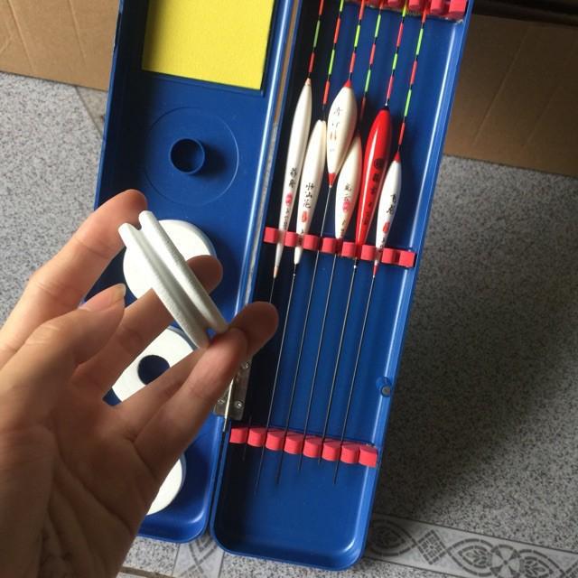 Hộp Đựng Phao Câu Đài - 6 phao câu đài ngày và 1 phao đêm kèm phụ kiện y hình