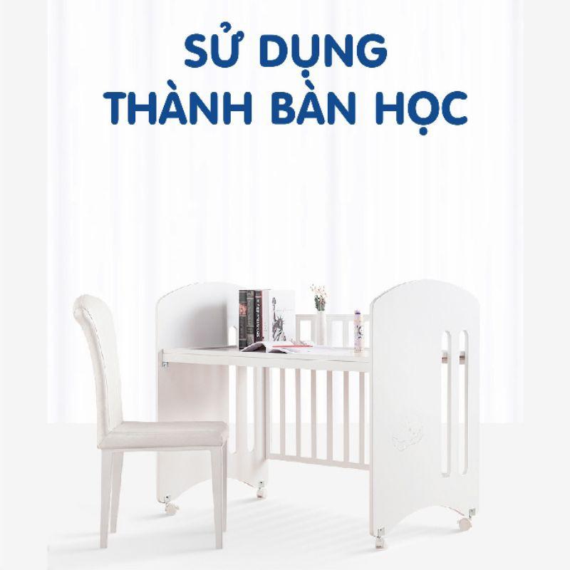 Nôi cũi Umoo 2 tầng 5 trong 1, nệm, quây vải tặng kèm màn