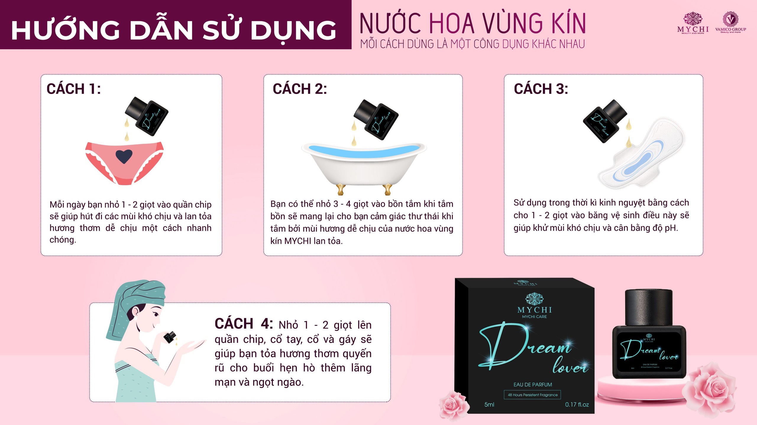 Nước hoa vùng kín Mychi care Dream Love Lưu hương 48 giờ