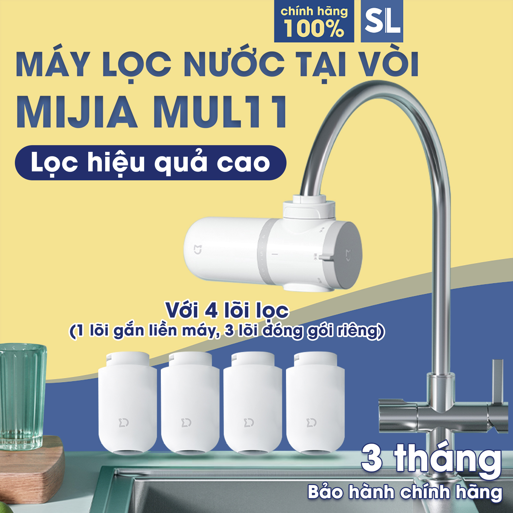 Máy Lọc Nước Tại Vòi Xiaomi Mijia MUL11 Kèm 4 Lõi Lọc Giúp Lọc Nước Hiệu Quả 3 Chế Độ Nước Khác Nhau