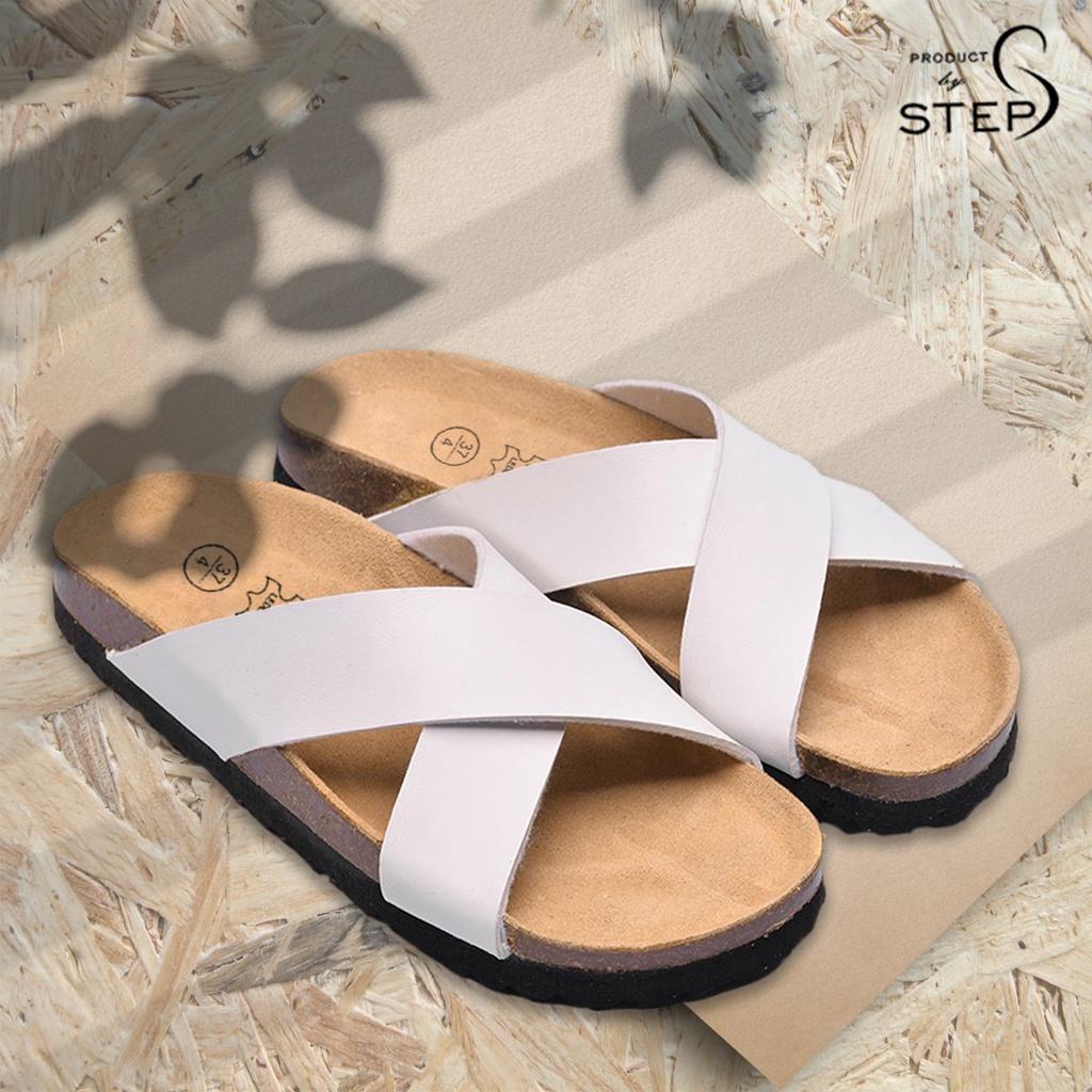 Dép đế trấu Unisex Da tổng hợp (SI PVC) Quai chéo (size 35-45)