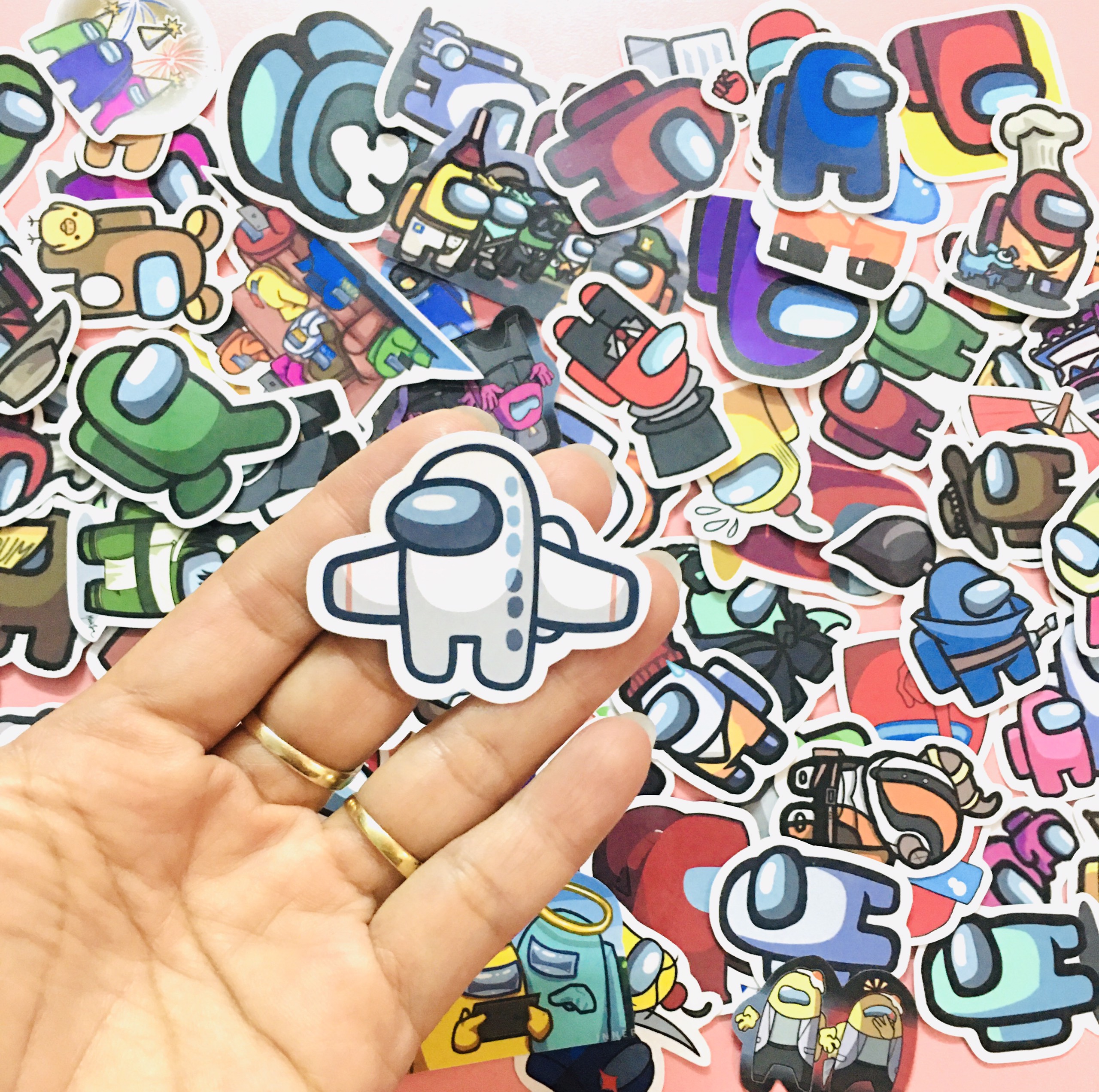 Set 100 Sticker Among Us ảnh decal hình dán ép lụa