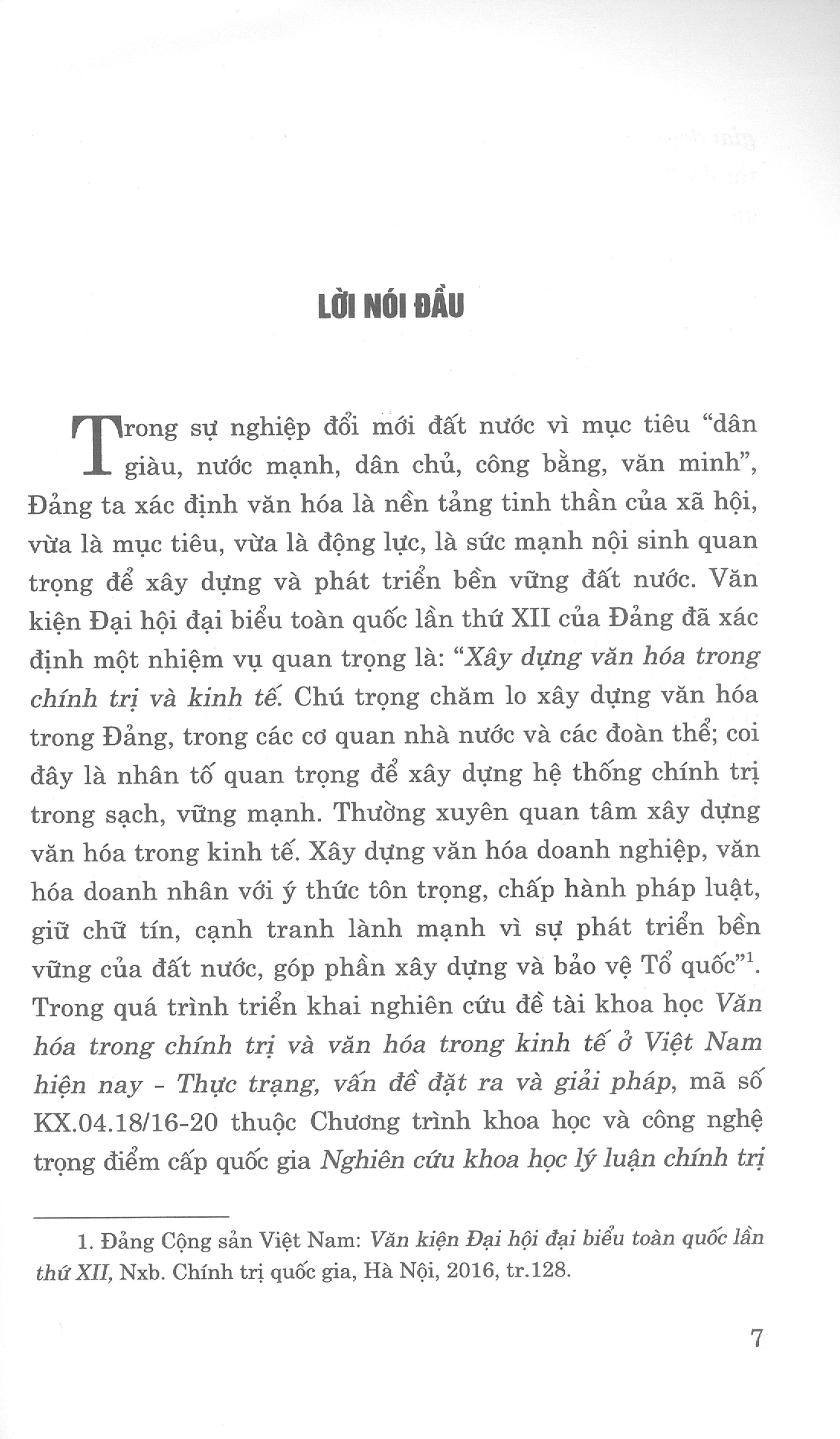 Văn Hóa Trong Chính Trị Và Văn Hóa Trong Kinh Tế Ở Việt Nam Một Số Vấn Đề Lý Luận Và Thực Tiễn