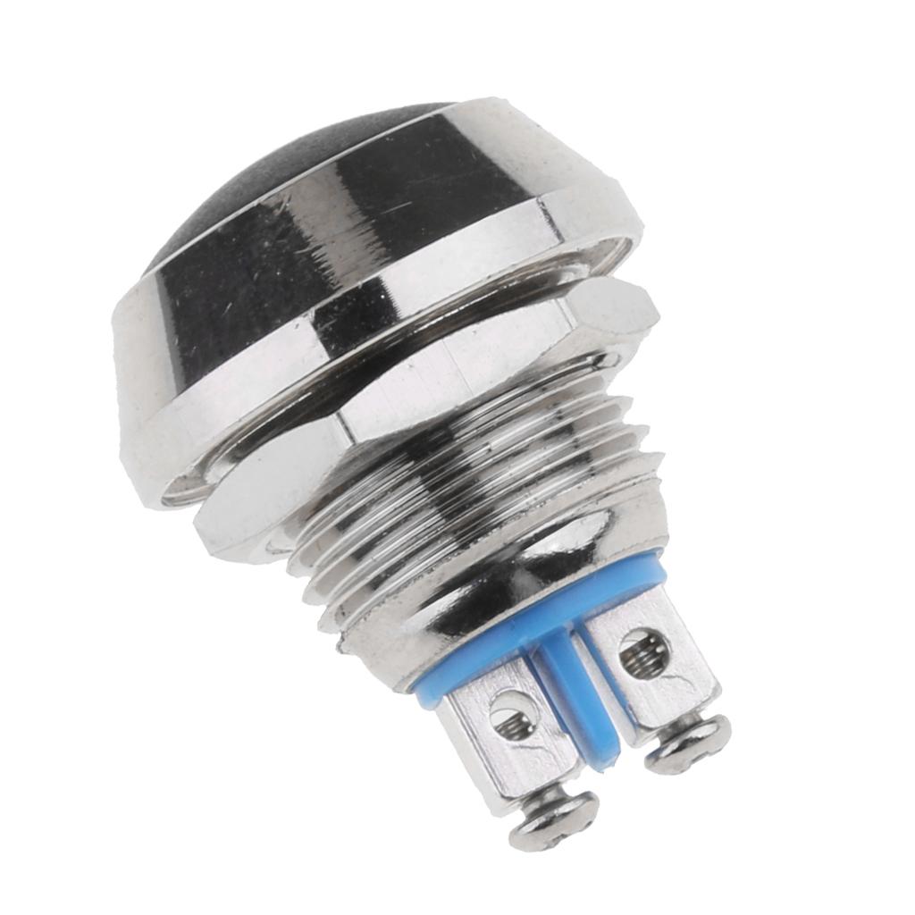 Nút Kim Loại Tròn 12 Mm SPST Nút ấn Tạm Thời 1NO P67 Không Thấm Nước
