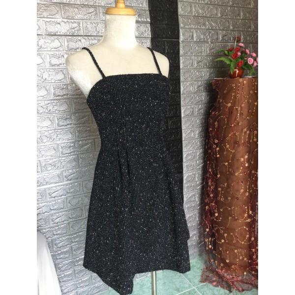 Đầm Hai Dây Dạ Tweed