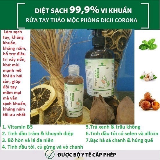 DUNG DỊCH RỬA TAY THẢO MỘC MẸ KEN - LOẠI 500ML