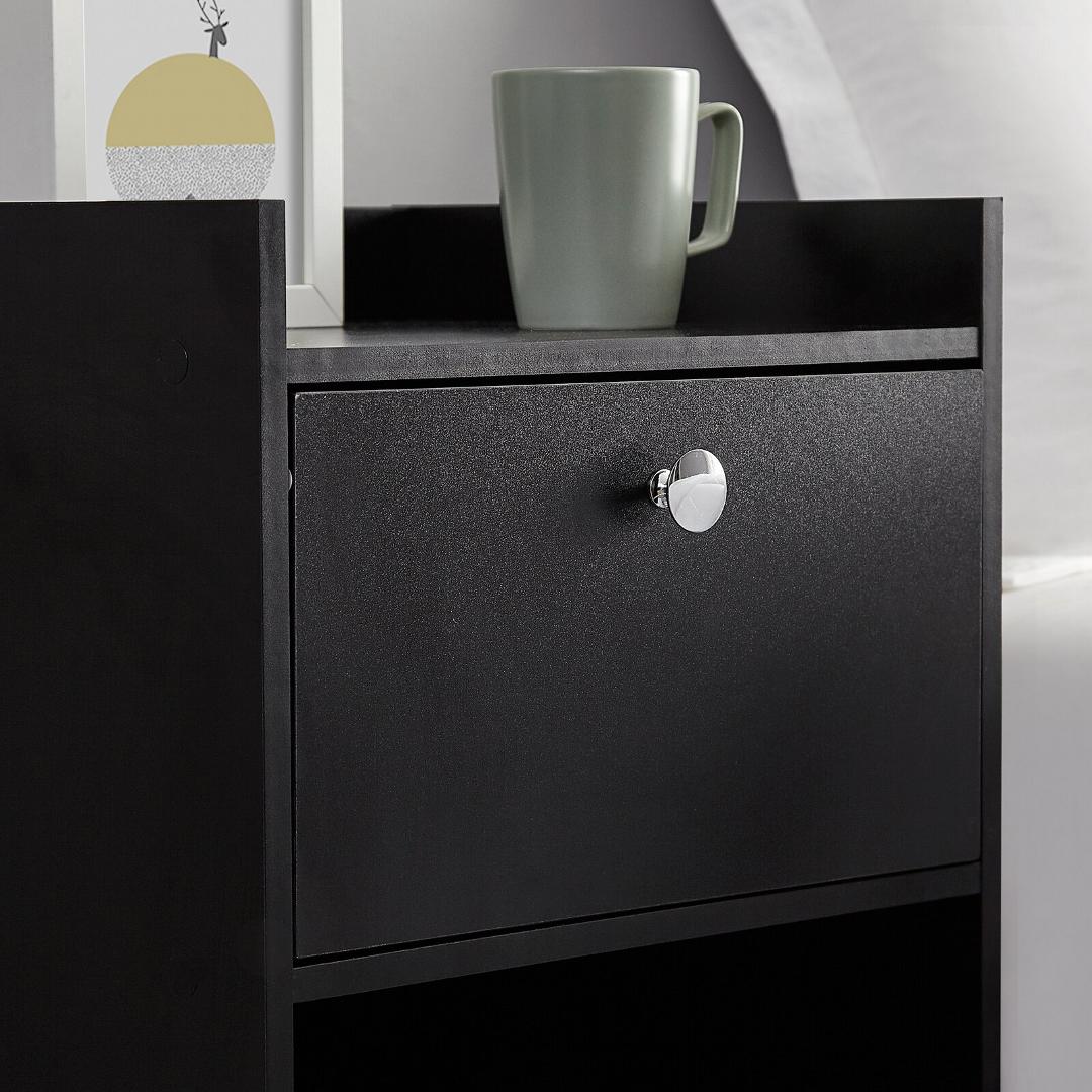 Tủ gỗ đầu giường hiện đại SMLIFE Nicki | Gỗ MDF dày 17mm chống ẩm | D38xR35xC110cm