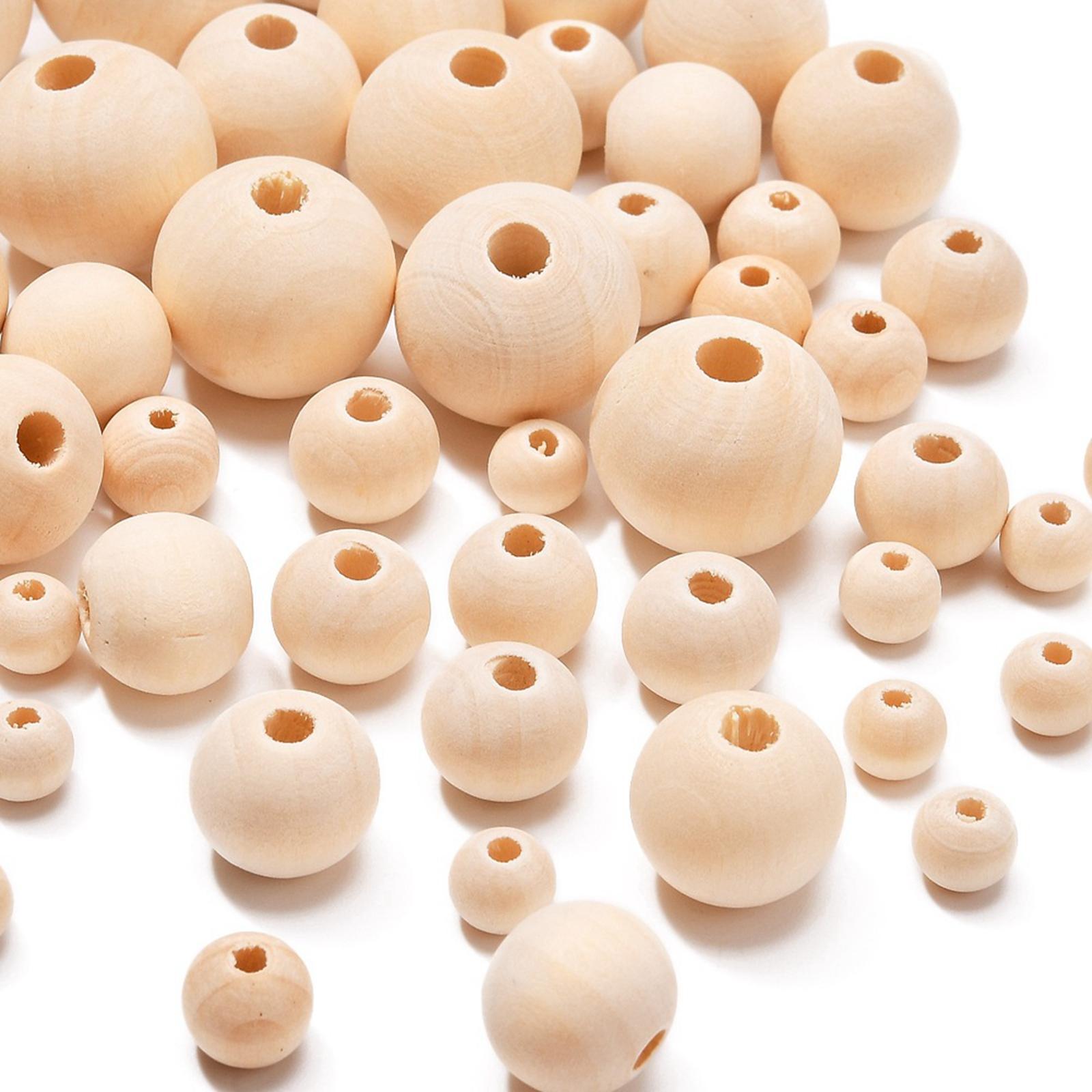 Wooden Beads Natural Wooden Beads Round Wood Beads Rustic Country Wood Beads Suitable for Crafts, DIY Jewelry Making, Home Decoration