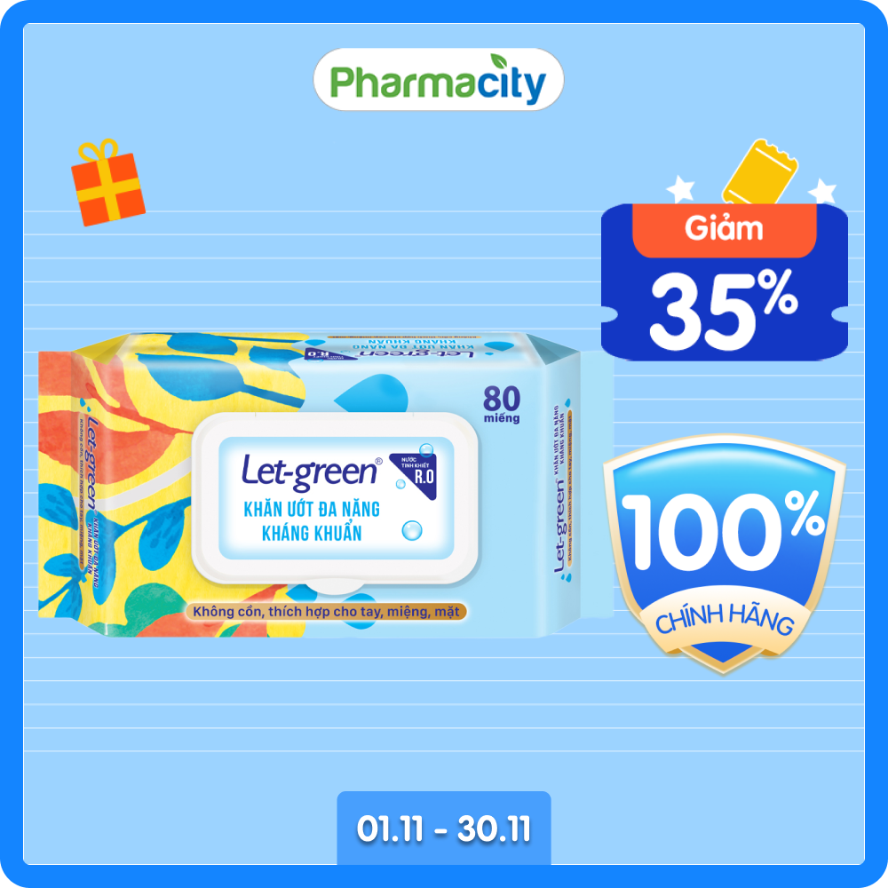 Khăn ướt đa năng kháng khuẩn Let Green