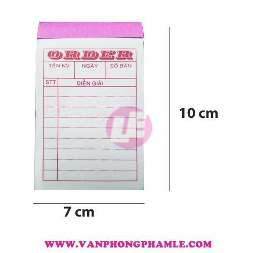 Sổ order có chữ 7 cm x 10 cm 2 liên