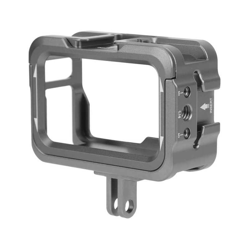 Lồng Vlog hợp kim Aluminum cho DJI OSMO Hành động 1 Camera Video Cage Khung bảo vệ Vỏ vỏ với giá treo giày lạnh kép