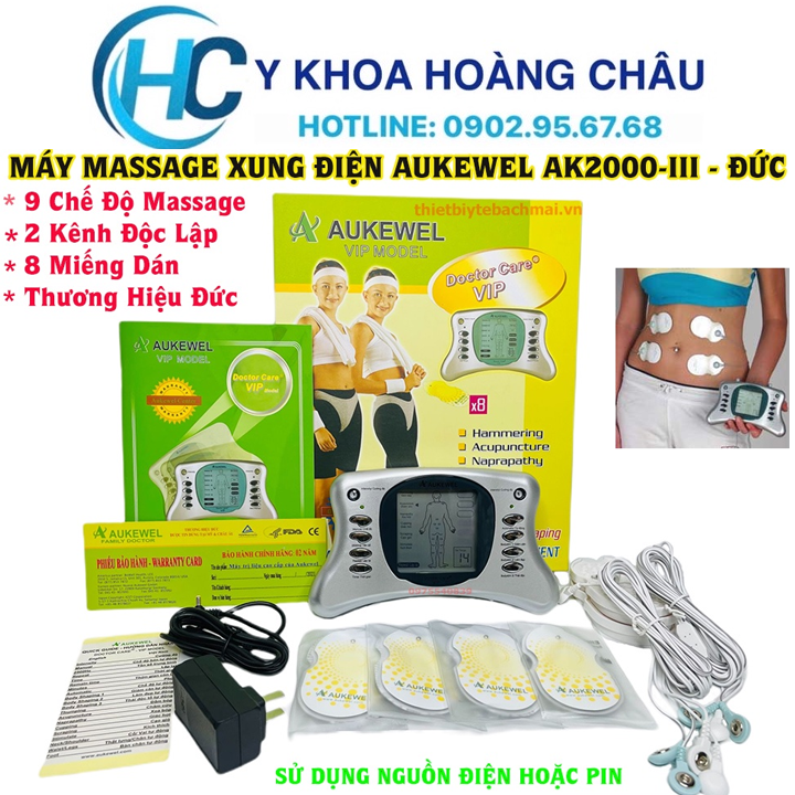 Máy  massage xung điện trị liệu 8 miếng dán Aukewe.l-Đức