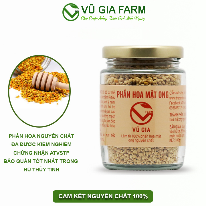 Phấn Hoa Mật Ong Nguyên Chất VG Honey - Tăng cường cải thiện sức đề kháng, bổ sung chất dinh dưỡng chống ung thư, cải thiện chức năng gan