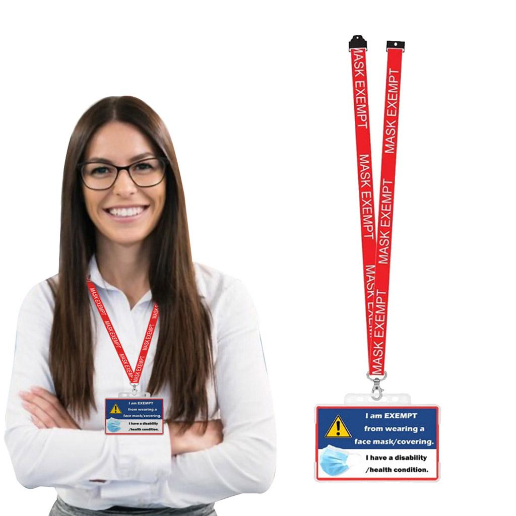 Travel   Face Mask Exempt Exemption Card with 3D Face Mask Bracket