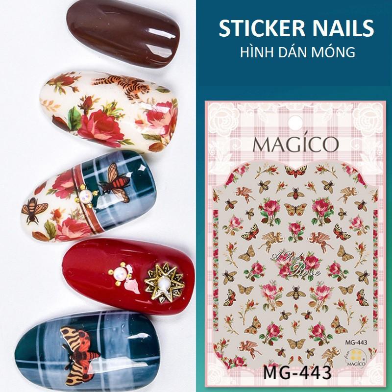 Sticker nails Magico hoa - hình dán móng 3D 443