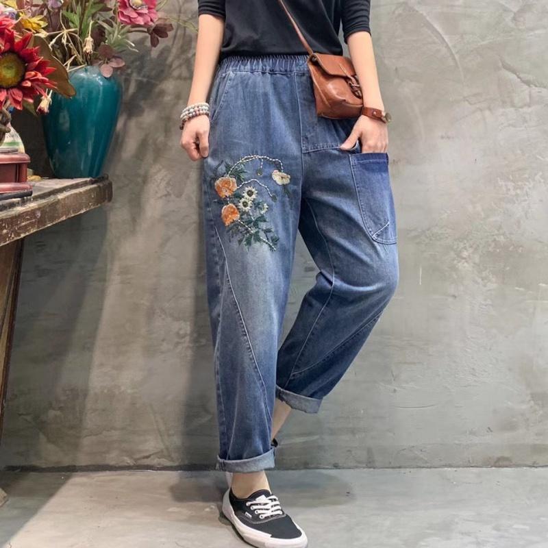 Quần Jeans Nữ Thời Trang Lưng Cao Ống Rộng