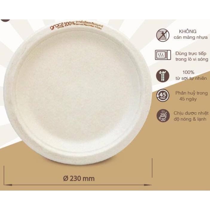Đĩa làm từ bã mía - 9in-230mm - Tiện lợi, thân thiện với môi trường