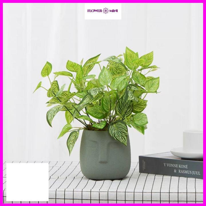 Chậu cây giả để bàn học, bàn làm việc, kệ tủ decor trang trí nhà cửa, văn phòng công ty, nhà hàng xanh mát CG-01