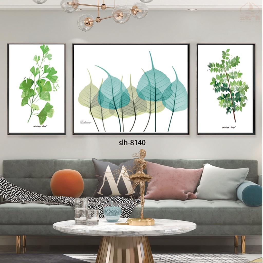 Tranh Canavs Treo Tường Trang Trí - Tranh Bộ 3 Những Chiếc Lá Màu Sắc