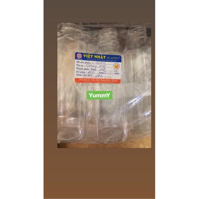 Chai nhựa vuông nắp đen 350ml