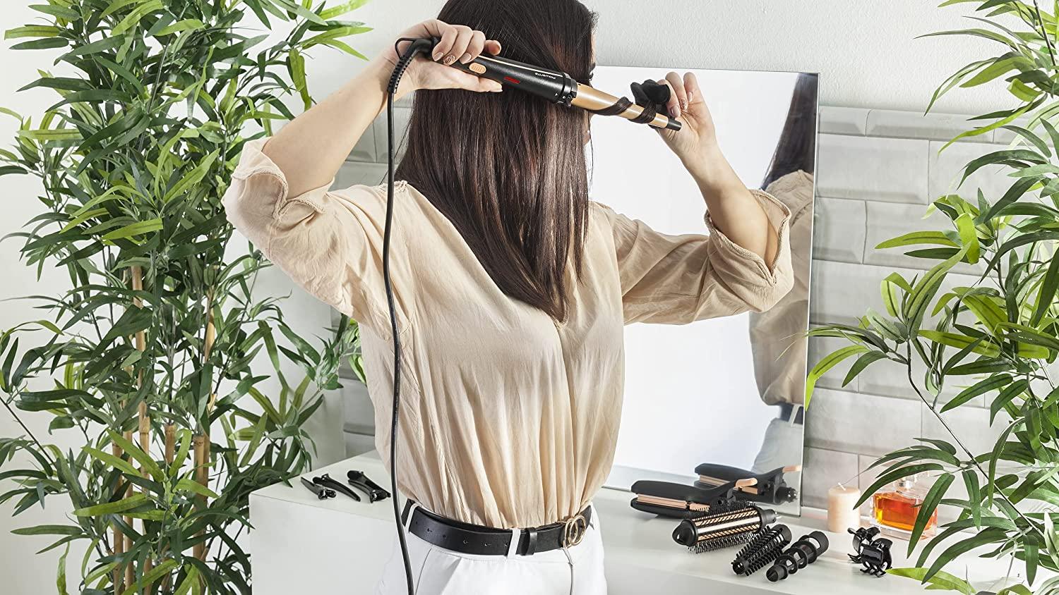 Máy Tạo Kiểu Tóc Đa Năng Rowenta CF423, Máy Uốn Tóc, Làm Tóc Xoăn, Làm Phồng Tóc, Máy Ép Tóc, Máy Duỗi Tóc