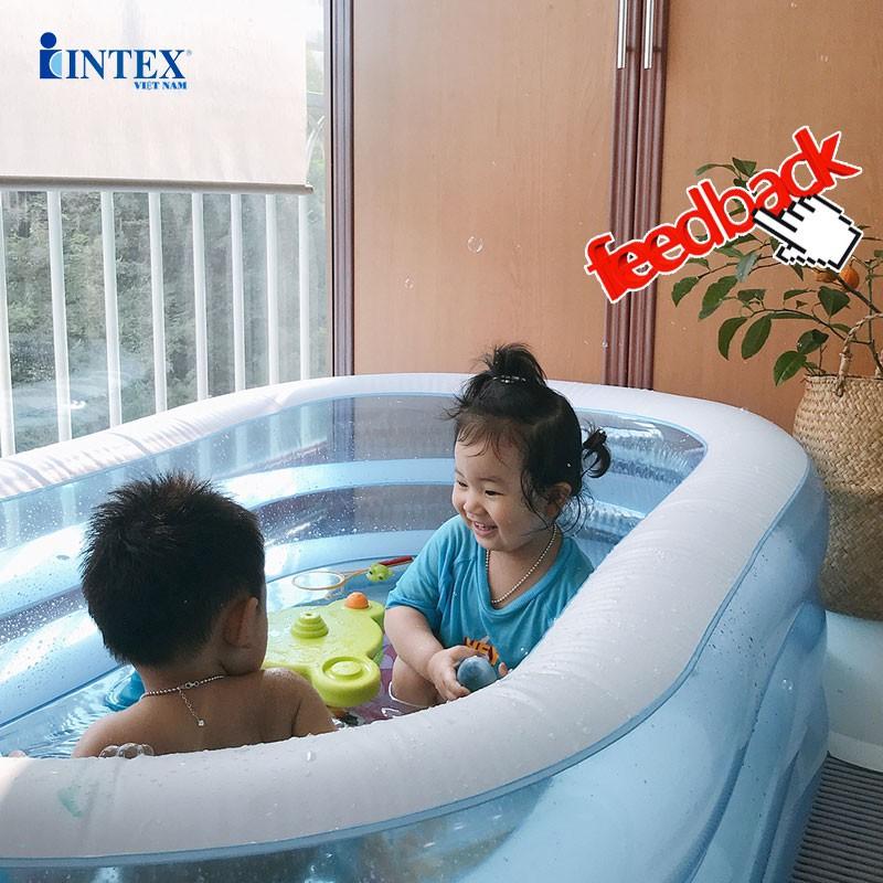 Bể bơi phao mini trẻ em trong nhà 57482 phù hợp cho bé từ 1 đến 5 tuổi dài 1m62 rông 1m07-giadungthongminhhn84