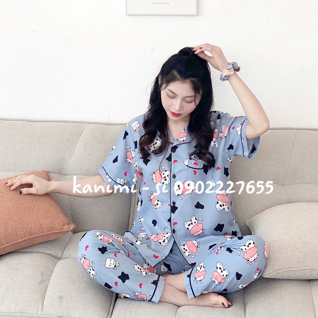 Bộ ngủ pijama nữ tay ngắn quần dài Kanimi chất kate Thái đẹp Kanimi - BN03