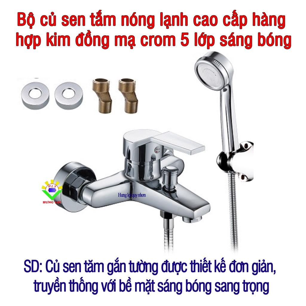 Bộ củ sen tắm nóng lạnh cao cấp hàng hợp kim đồng mạ crom 5 lớp sáng bóng