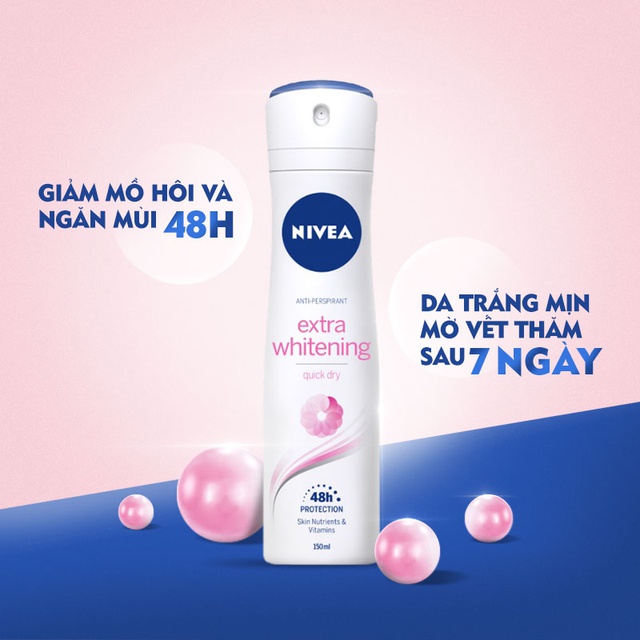 Xịt Khử Mùi Nữ Nivea Extra Whitening 150ml - 82967