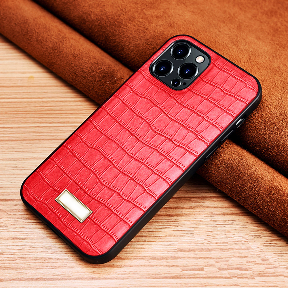 ỐP LƯNG DA VÂN CÁ SẤU BẢO VỆ CAMERA, CHỐNG SỐC cho điện thoại Iphone 12 / Iphone 12 Pro – Hàng Chính Hãng