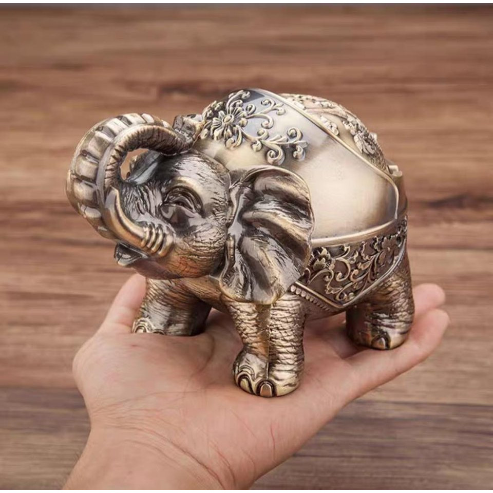 Gạt tàn thuốc lá con voi đứng bằng đồng