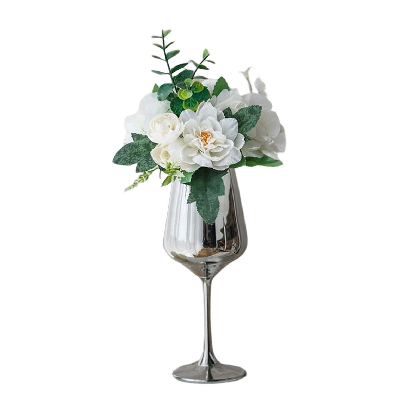 Mini Artificial Flowers Hydrangea Bonsai with Vase for Festival Garden Decor