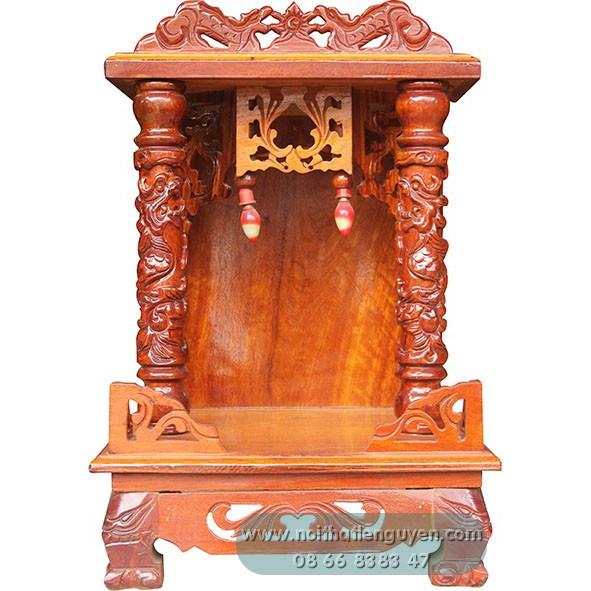 Bàn thờ ông địa - Gỗ Tràm 4T - Cột Rồng - Không hộp đèn - Nội Thất Lê Nguyễn