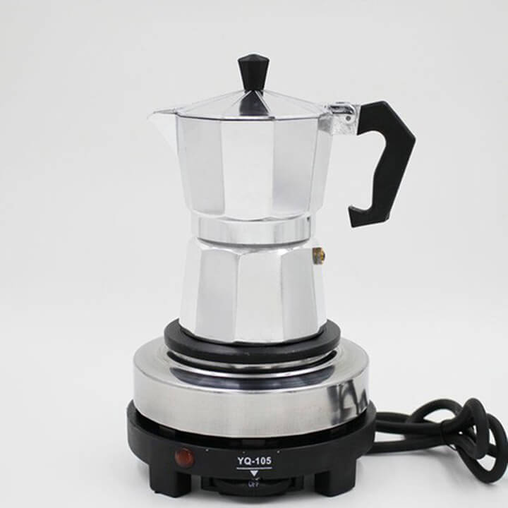 Bếp điện mini 500W đa năng không kén nồi chuyên dùng cho ấm pha cafe moka pot, bếp điện pha trà, cà phê, đun sáp, phích cắm 2 chấu