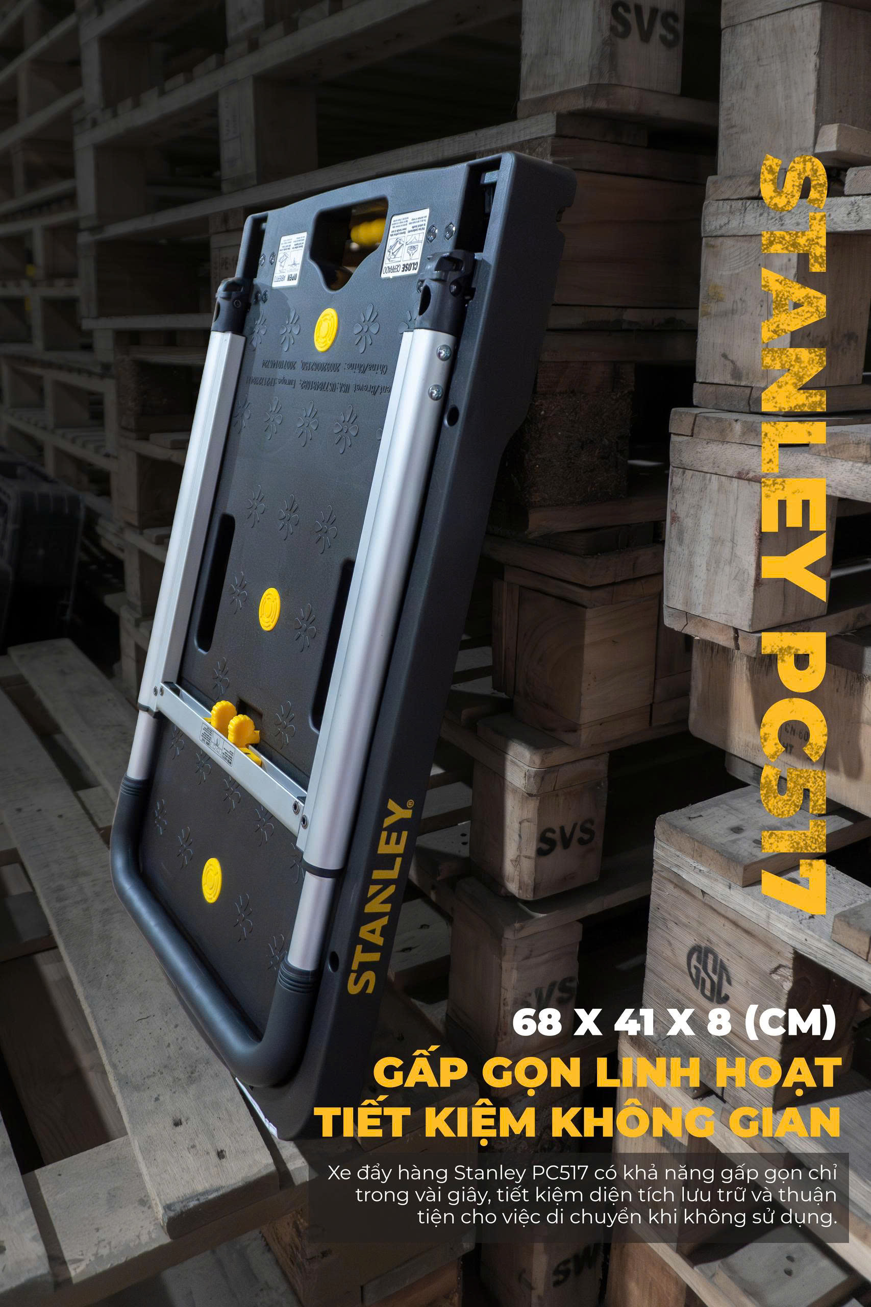 Xe Đẩy Tay 4 Bánh Cao Cấp (Có thể gấp gọn) STANLEY PC517