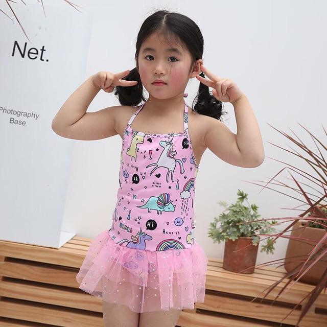 Đồ bơi bé gái phối ren kim tuyến Boi036