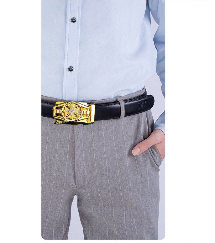 Thắt lưng da nam thời trang, dây nịt nam dây da khóa tự động tiện lợi thiết kế cá tính mẫu TLVX668