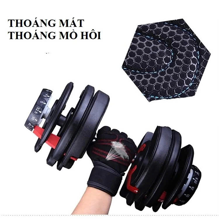 Bao găng tay tập gym kết hợp quấn bảo vệ cổ tay SIZE M 18-20cm - Hàng chính hãng SPORT GĂNG TAY THỂ HÌNH CÓ DÂY CUỐN CỔ TAY