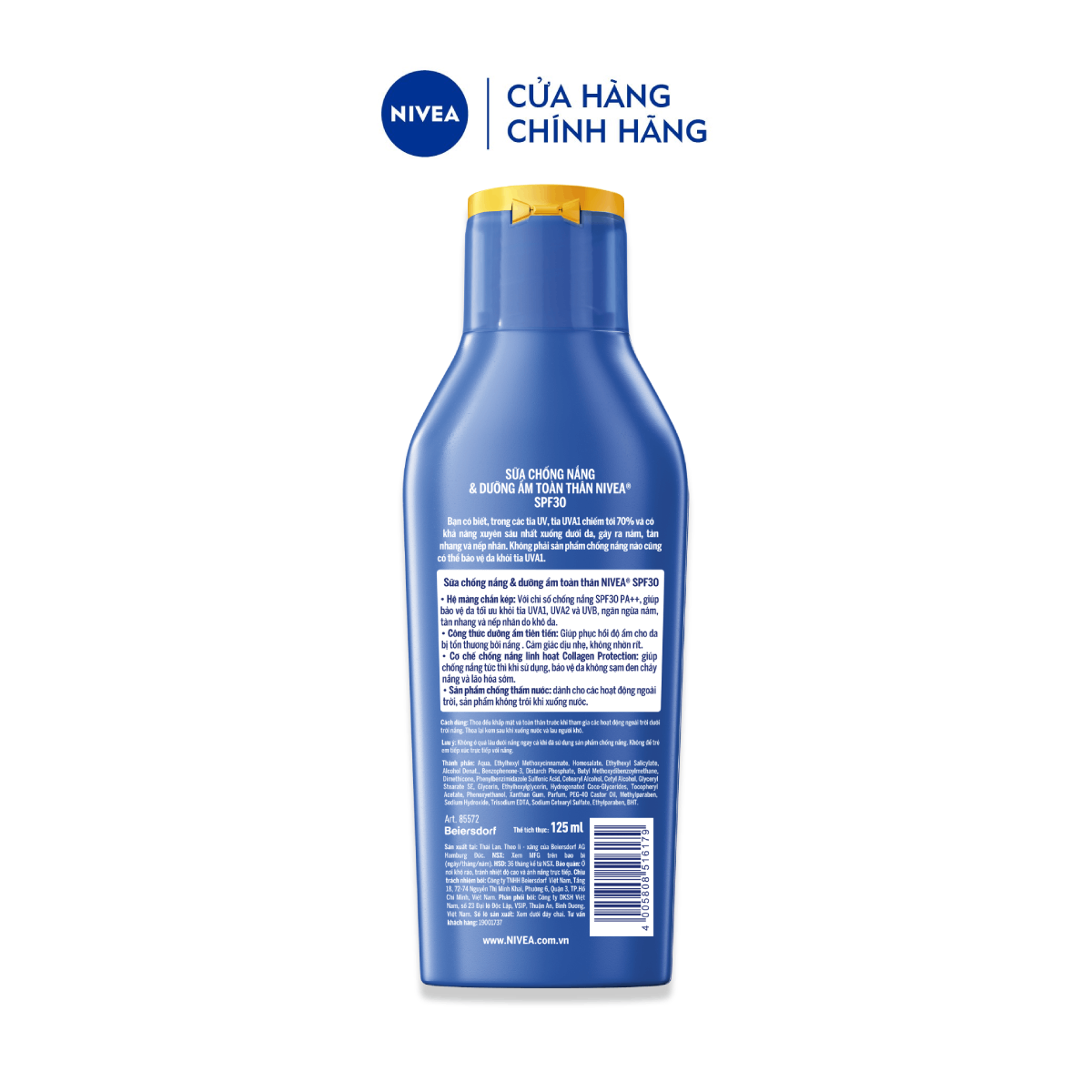 [MUA 1 TẶNG 1] Sữa Chống Nắng &amp; Dưỡng Ẩm Toàn Thân NIVEA SPF30 (125ml)