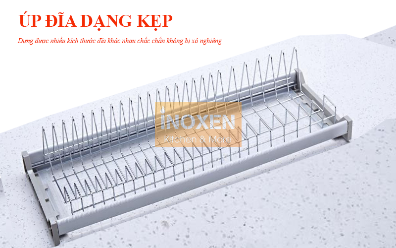 Giá bát đĩa cố định cao cấp trong tủ bếp BCD80 INOXEN