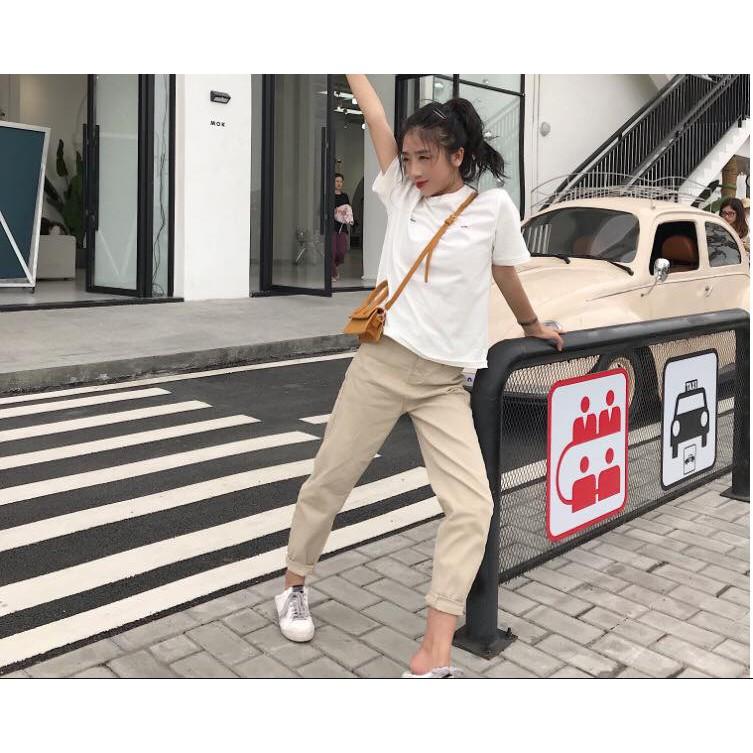 Quần kaki baggy ống suôn lưng thun cực hot