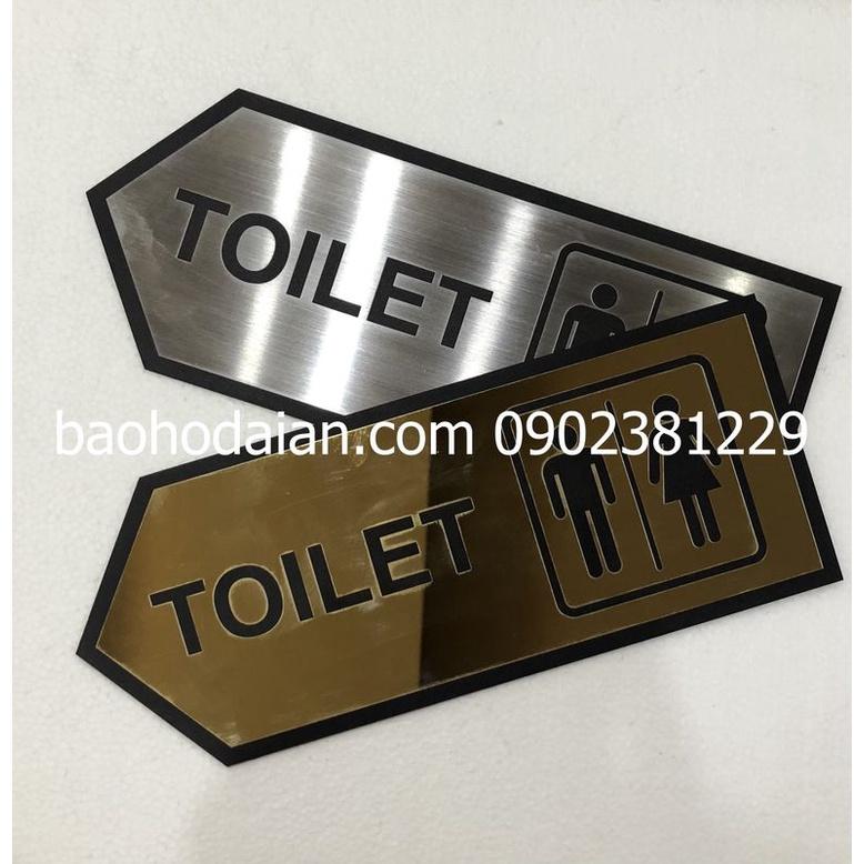 Bảng chỉ dẫn nhà vệ sinh, toilet, wc inox in uv 10 x 25cm