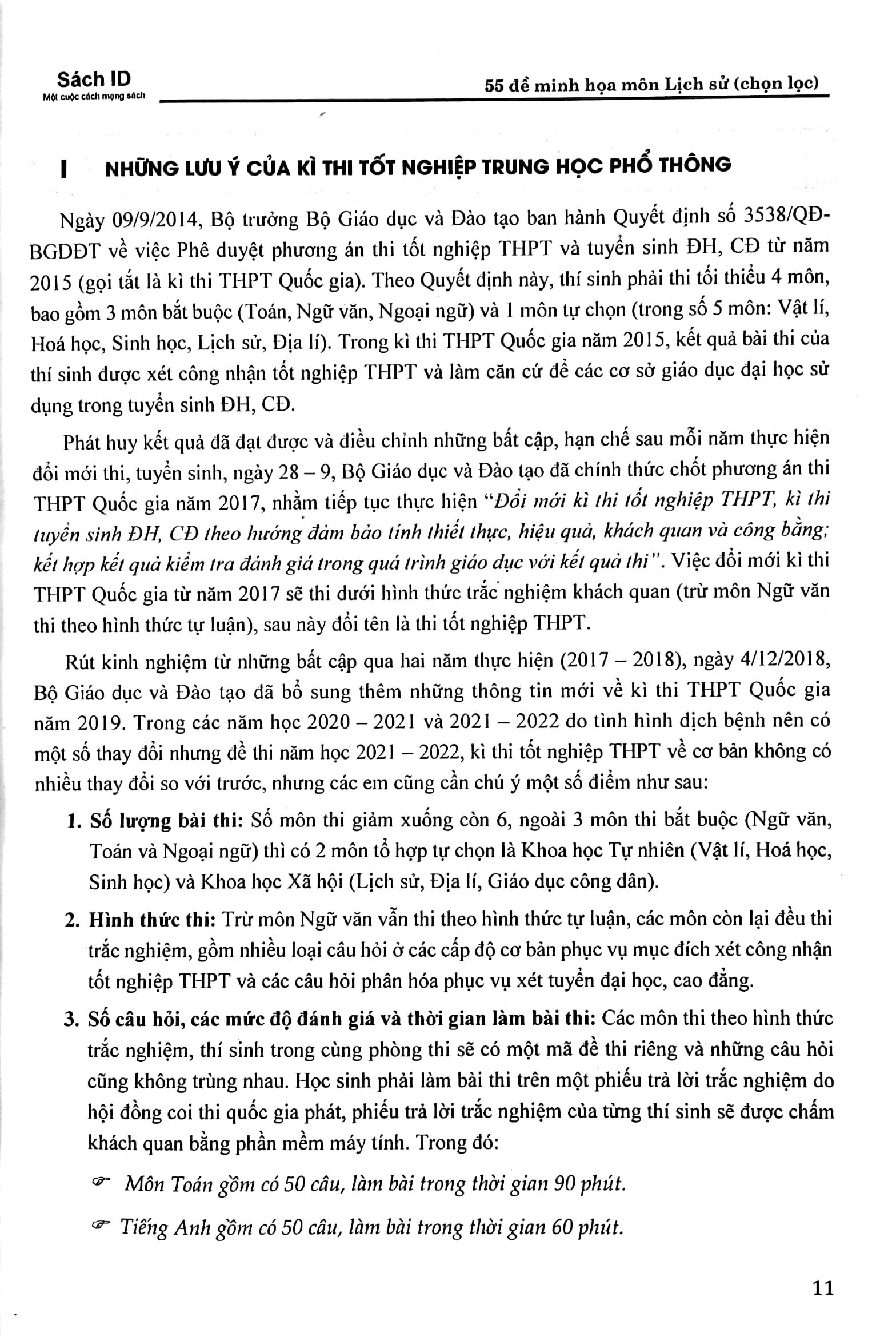 55 Đề Thi Minh Họa Môn Lịch Sử (Chọn Lọc) (Tái Bản)