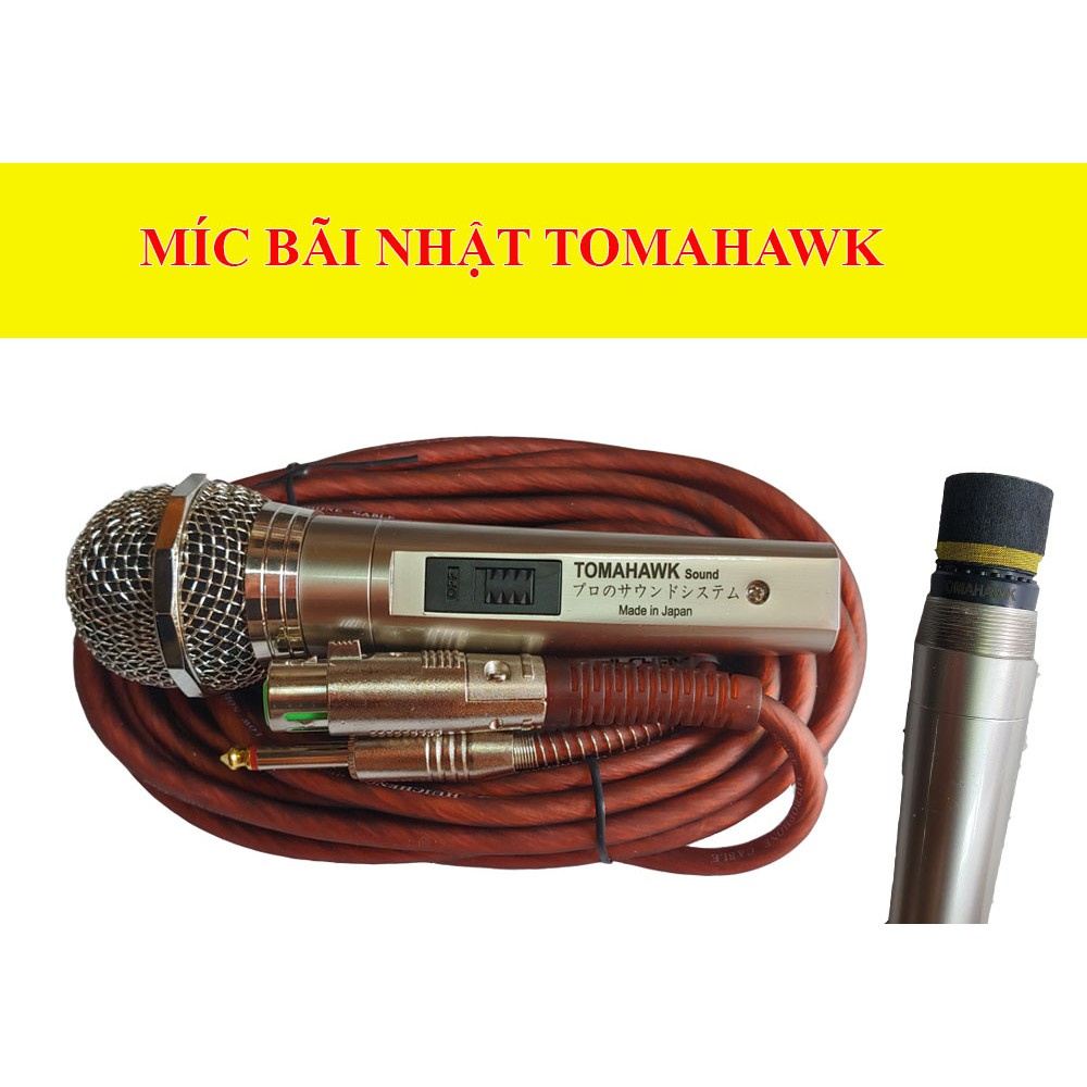 Micro có dây Nhật Bản TOMAHAWK Hàng cao cấp Nhật Bản,âm thanh hay,cực hút tiếng,chống hú tốt,dây dài 6 mét- Hàng nhập khẩu