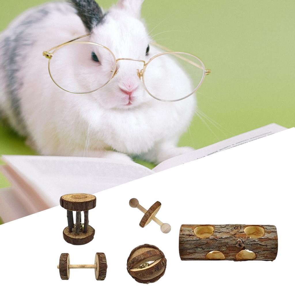 5 Pieces/10 Pieces Hamster Chew Toys Set Roller Unicycle Chinchilla Gerbils Squirrels Rodents Molar Toys Supplies