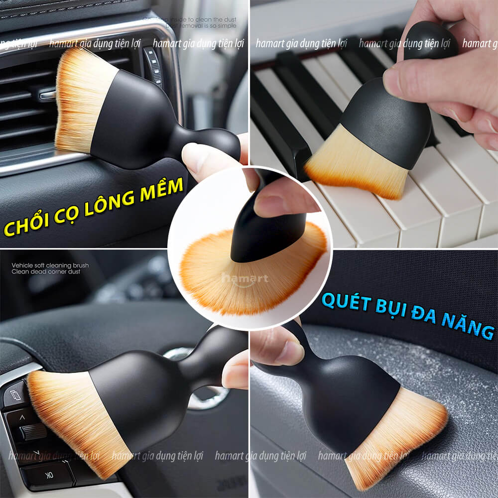 Chổi Lông Quét Bụi Ô Tô Cọ Vệ Sinh Nội Thất Ô Tô Taplo Quạt Gió Xe Hơi Phủi Bụi Bàn Phím Siêu Mềm