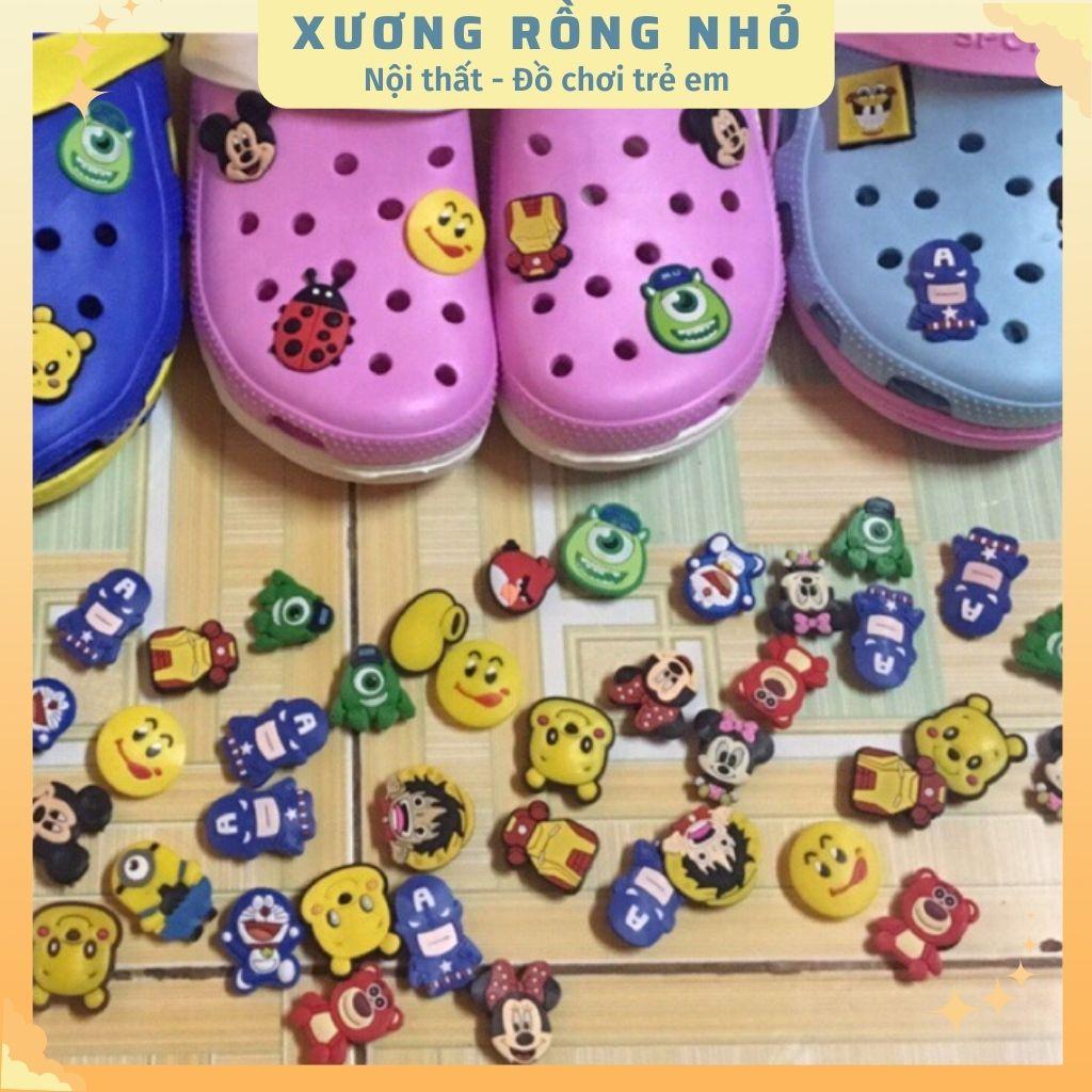 Combo 5 sticker dán dép - Phụ kiện nút giày Crocs Jibbitz đơn giản dễ thương cho dép khủng long, dép bít đầu